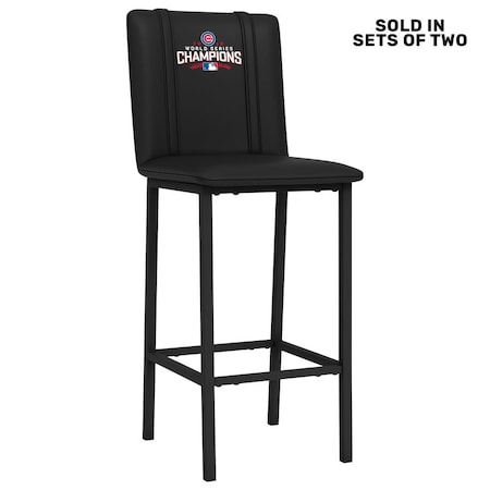Dreamseat Bar Stool 500 with 2016 Chicago Cubs World Series Logo, 2PK XZ500BSDBLK-PSMLB20042A